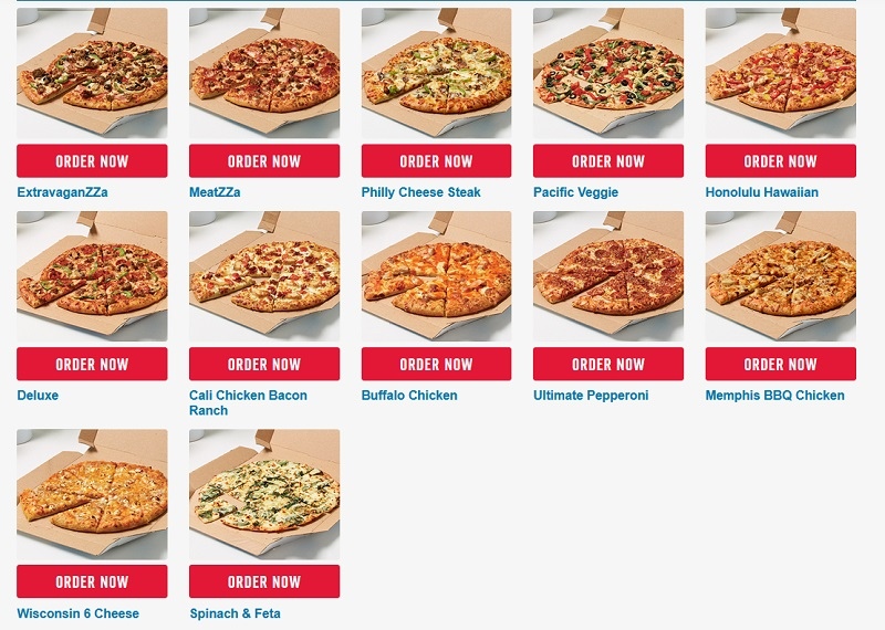 dominos pizza menu