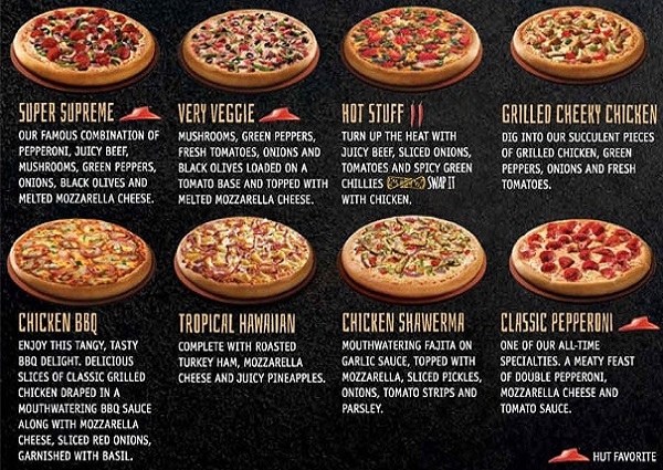 pizza hut menu