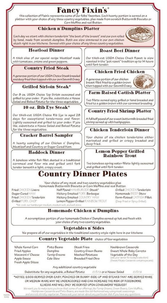 Cracker Barrel Menu Prices February 2024 Food, Drinks Menu with Prices