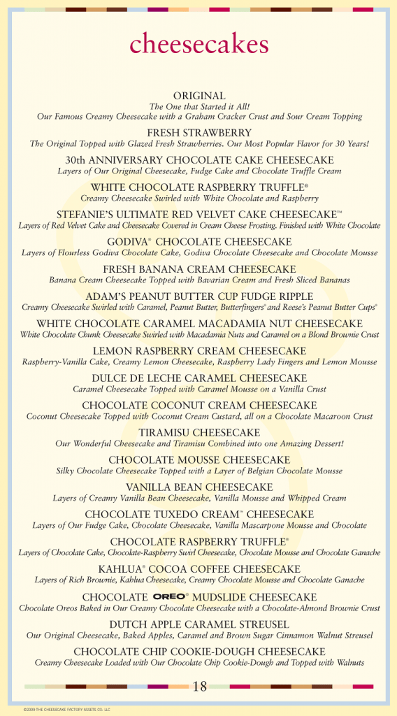 Cheesecake Factory Menu Prices Cheesecake Factory Near Me March 2024 Food, Drinks Menu with