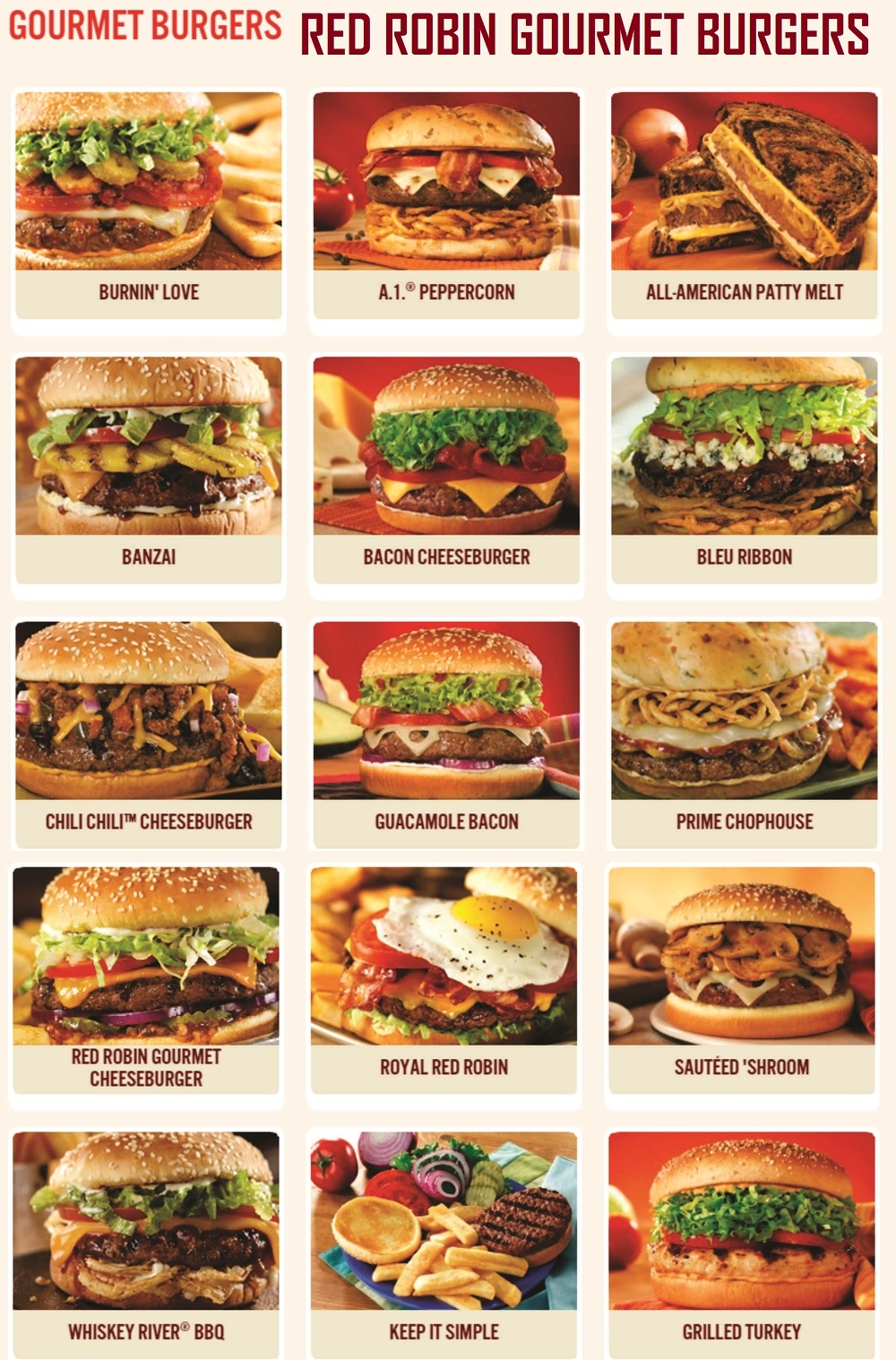 Red Robin Menu