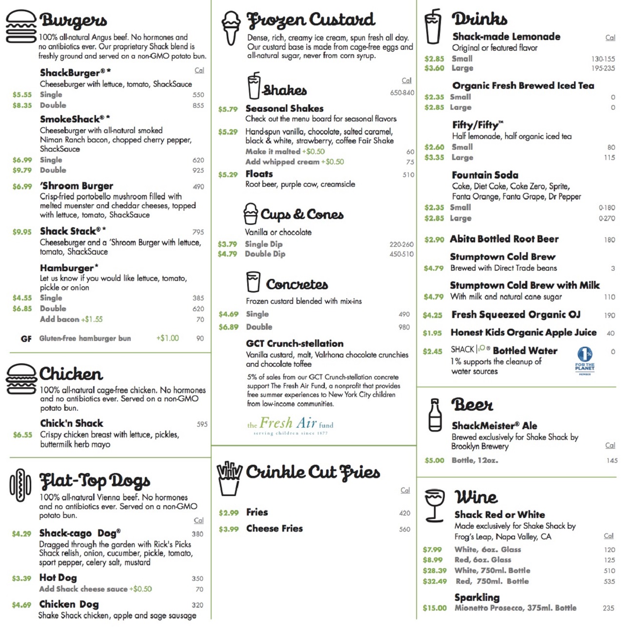 Shake Shack Paramus Menu Shake Shack De Paramus Carte IAFTP